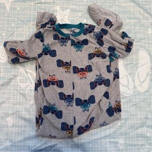 Carter's Gray Pajamas with Monster Trucks